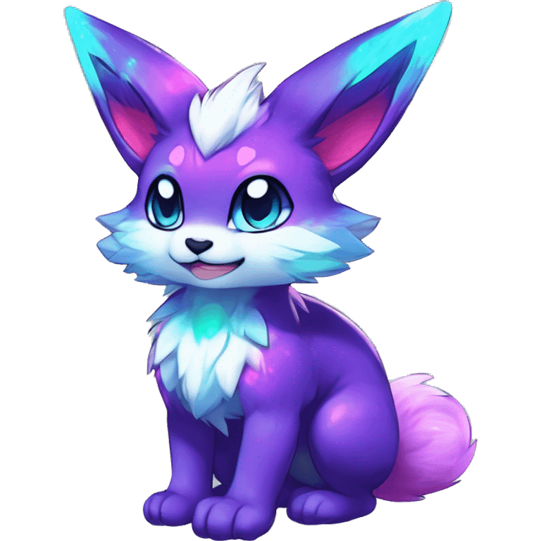 Anthro Fluffy Cool Cute Magical Elemental Shiny Colorful Neon Vibrant Colors Sparkle Kemono-style Chibi Fantasy-Animal-Fakémon-Pokémon-Hybrid Fur Sona Aesthetic Full Body emoji