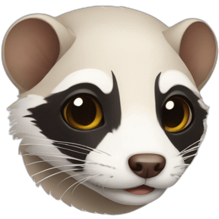 Ferret with a mask across its eyes as its markings emoji