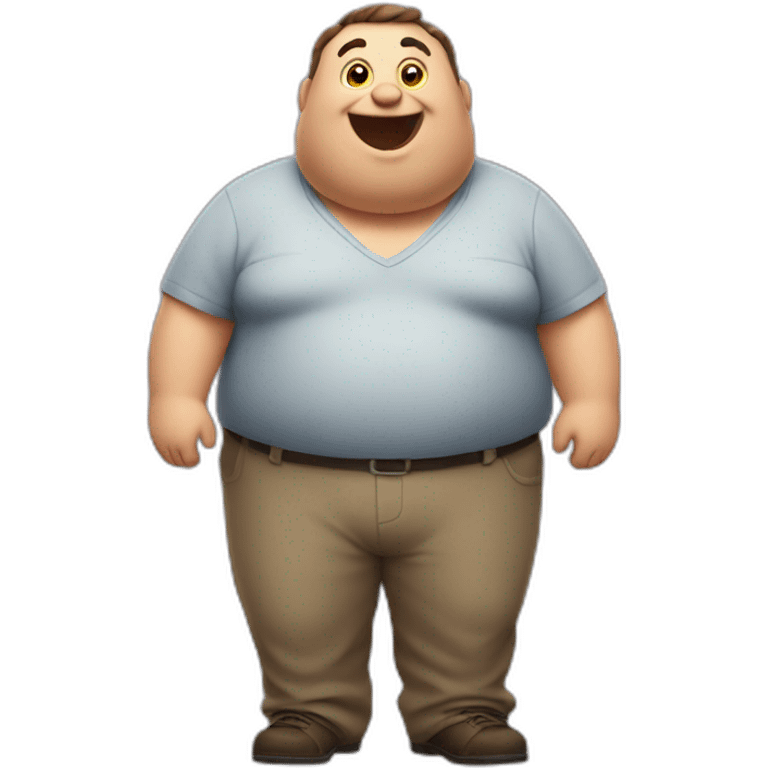 A fat guy saying 'hi!' emoji