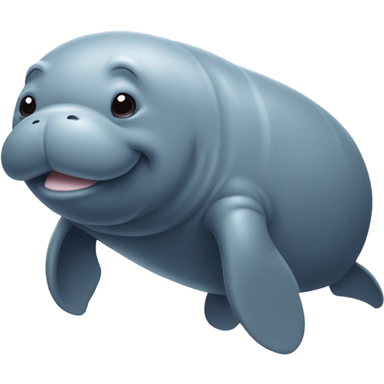 A manatee smiling emoji