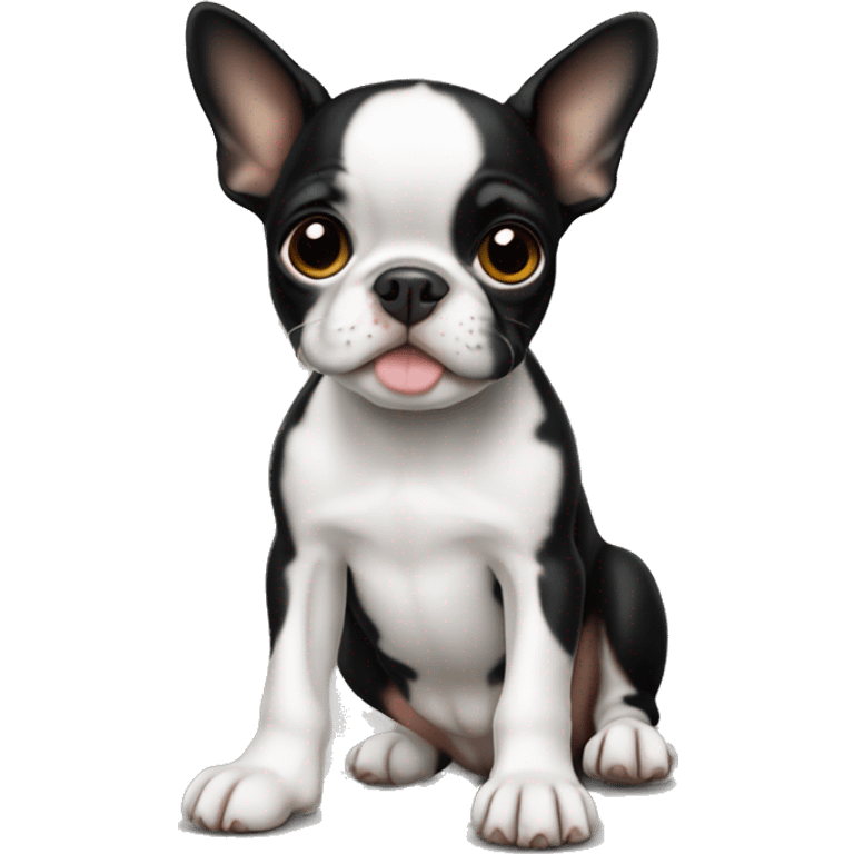 Boston terrier puppy laying emoji