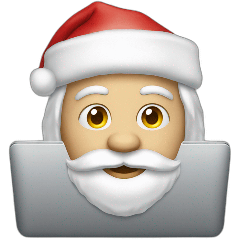 Santa on computer emoji