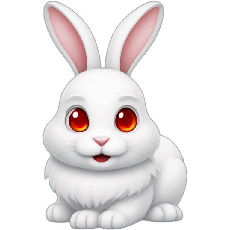 cartoon white rabbit with red eyes emoji