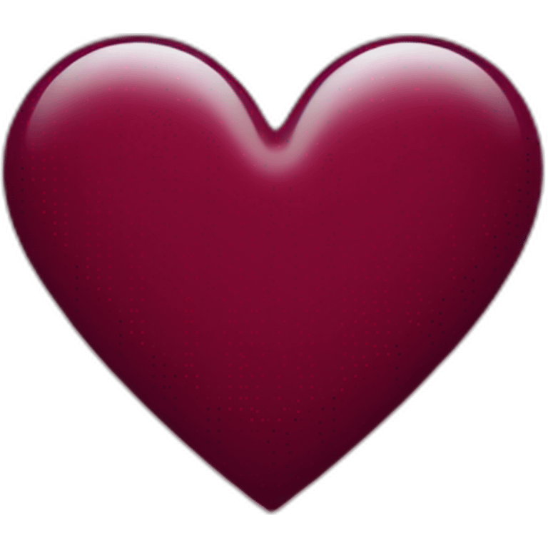 Burgundy heart without lines around emoji