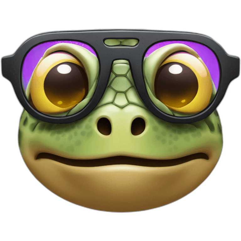 Tortue avec lunettes de soleil emoji