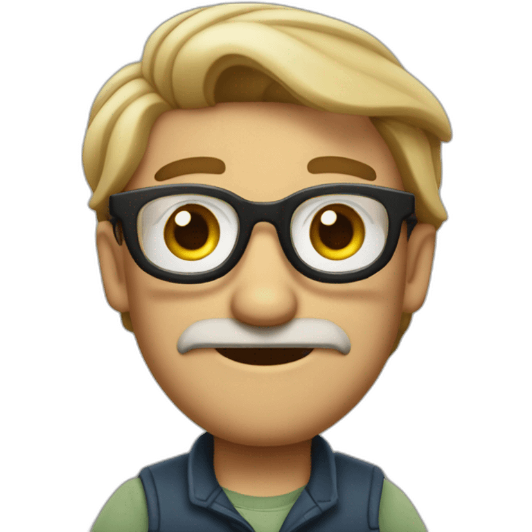 Vendedor con gafas al estilo disney sin bigote emoji