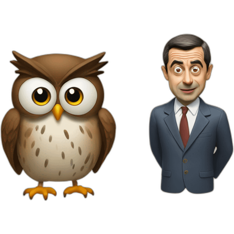 Owl and mr bean emoji