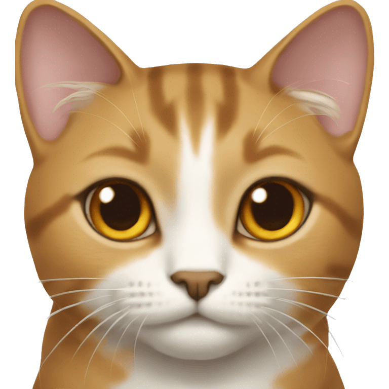 Caramel color cat with white and brown eyes  emoji