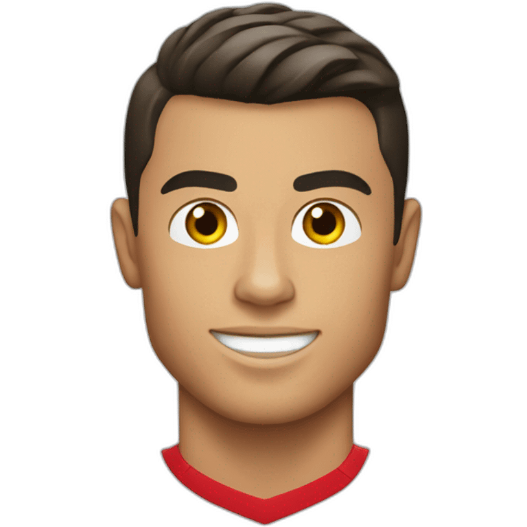 Cristiano Ronaldo with a red portugal shirt emoji