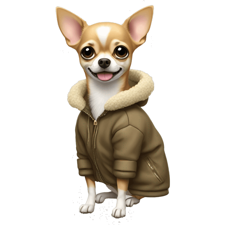 Chihuahua in a winter coat emoji