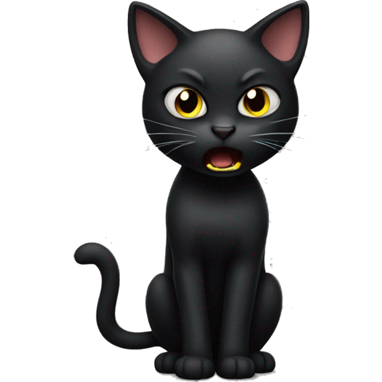 angry black cat emoji