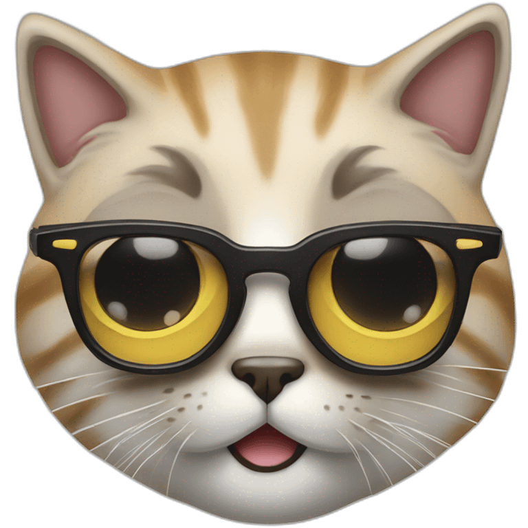 Un chat avec des lunettes de soleil emoji