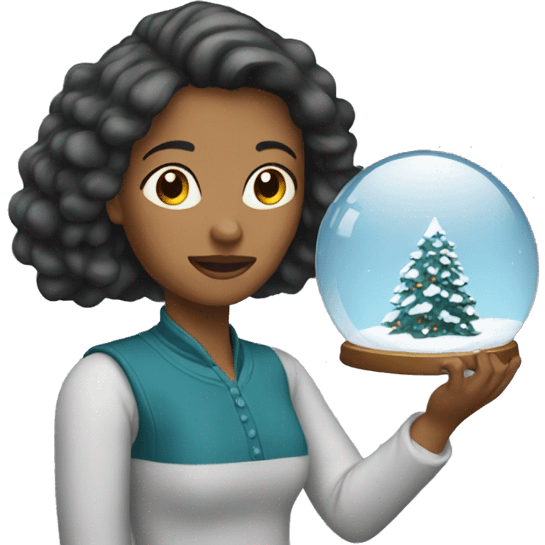 A woman with snow globe  emoji