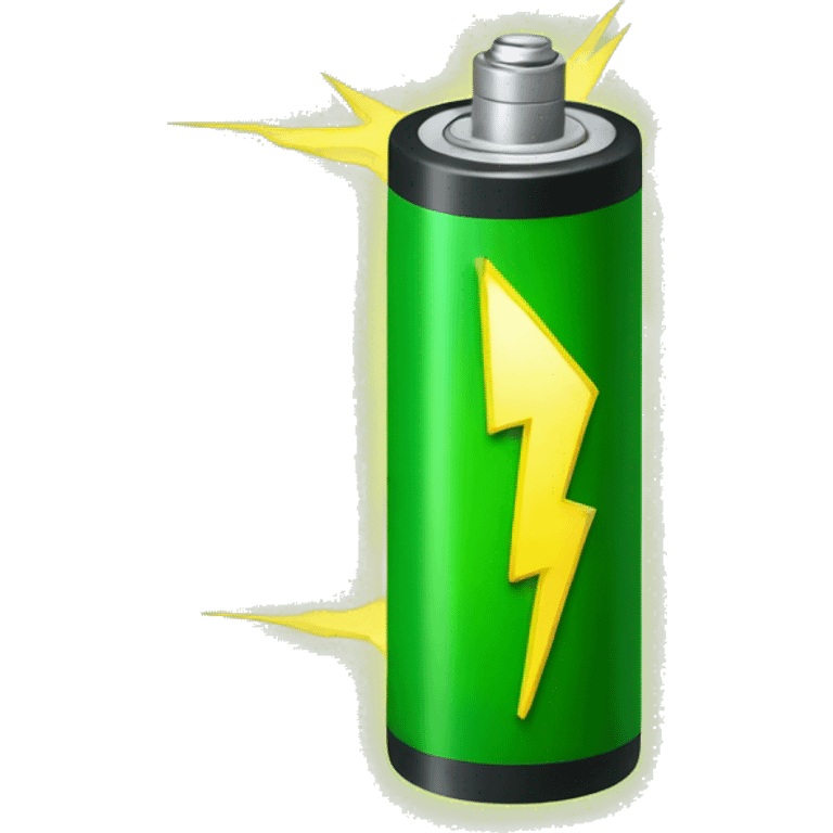 small vertical green battery with yellow lightning logo on it emoji