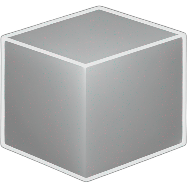 White Outline of a cube with a black background emoji