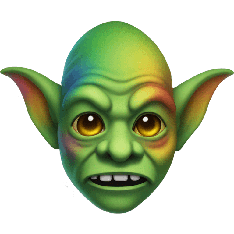 goblin mask emoji but with rainbow emoji