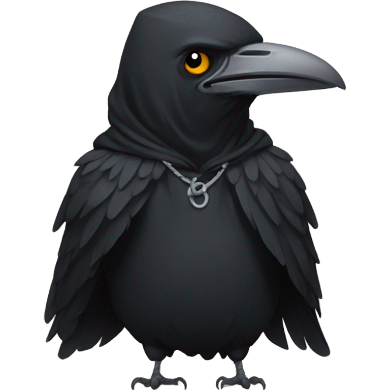 a crow wearing a hood emoji