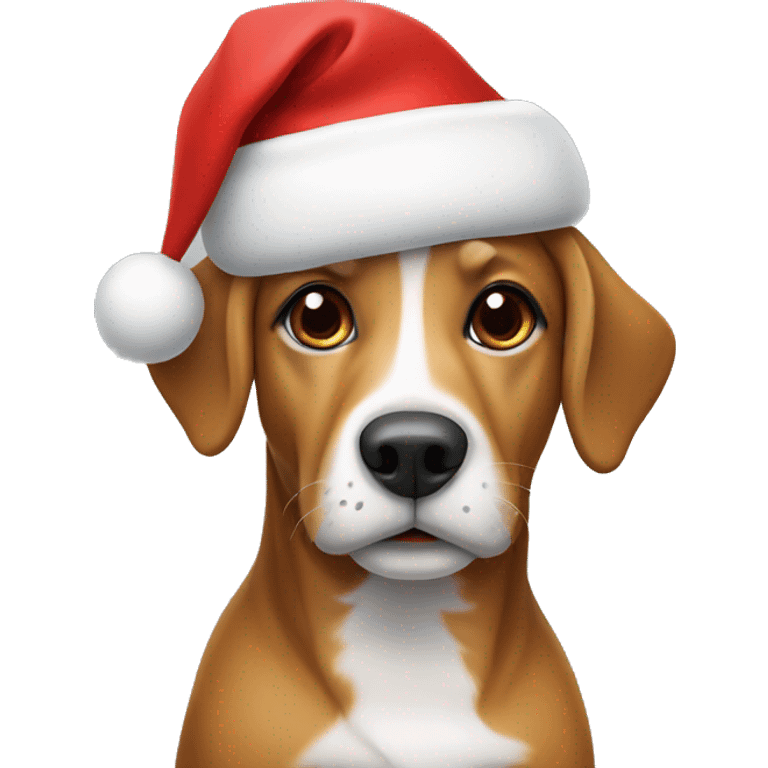 Dog with christmas hat emoji