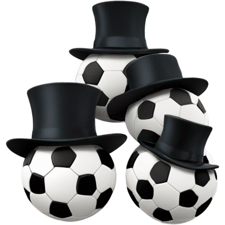 3 soccer balls in a tophat emoji