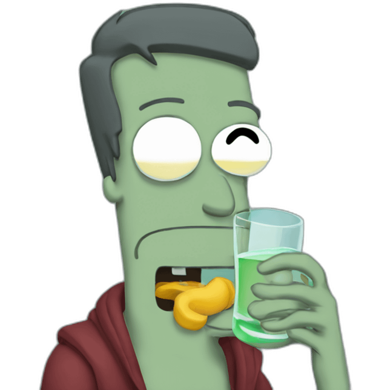 bender futurama drinking emoji