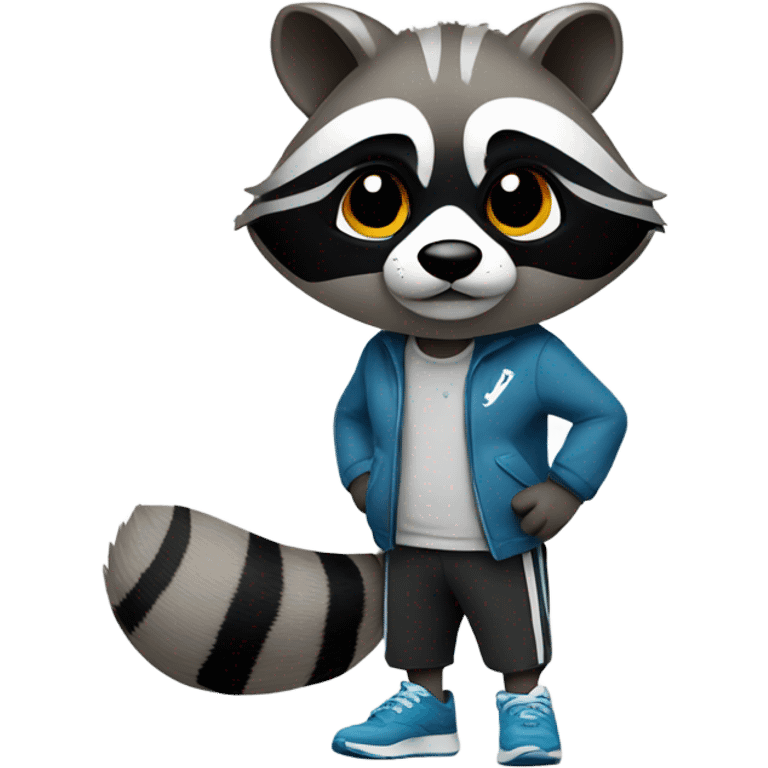 Raccoon wearing Nikes shoes emoji