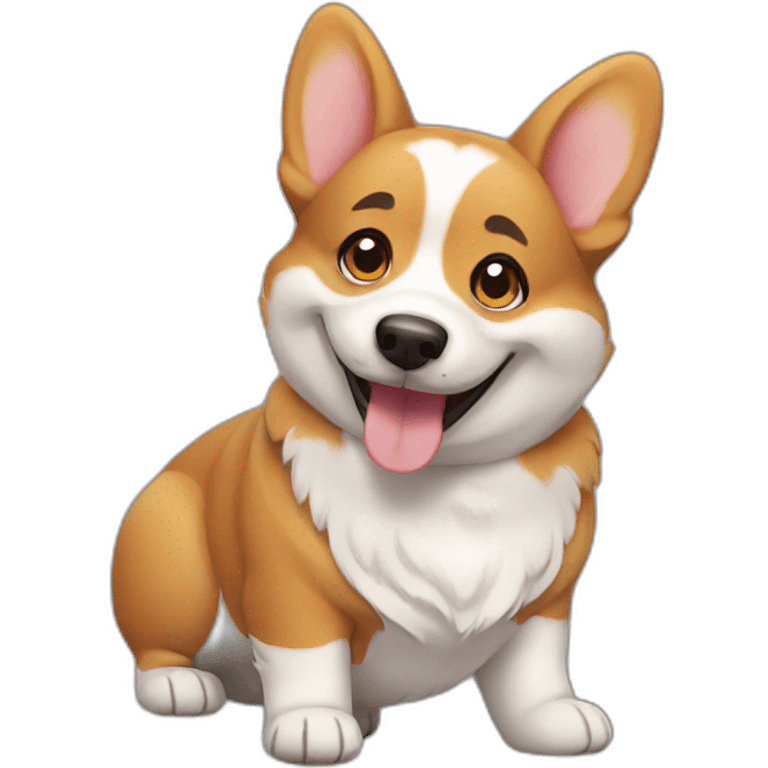 happy corgi emoji