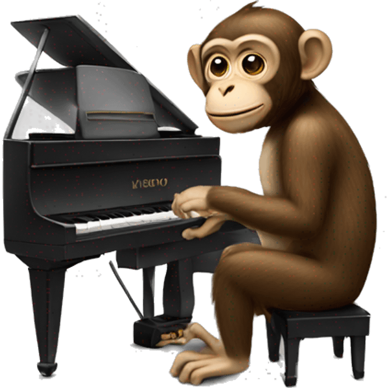 Monkey playing piano emoji