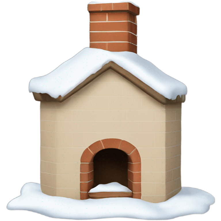 Beige chimney covered in snow  emoji