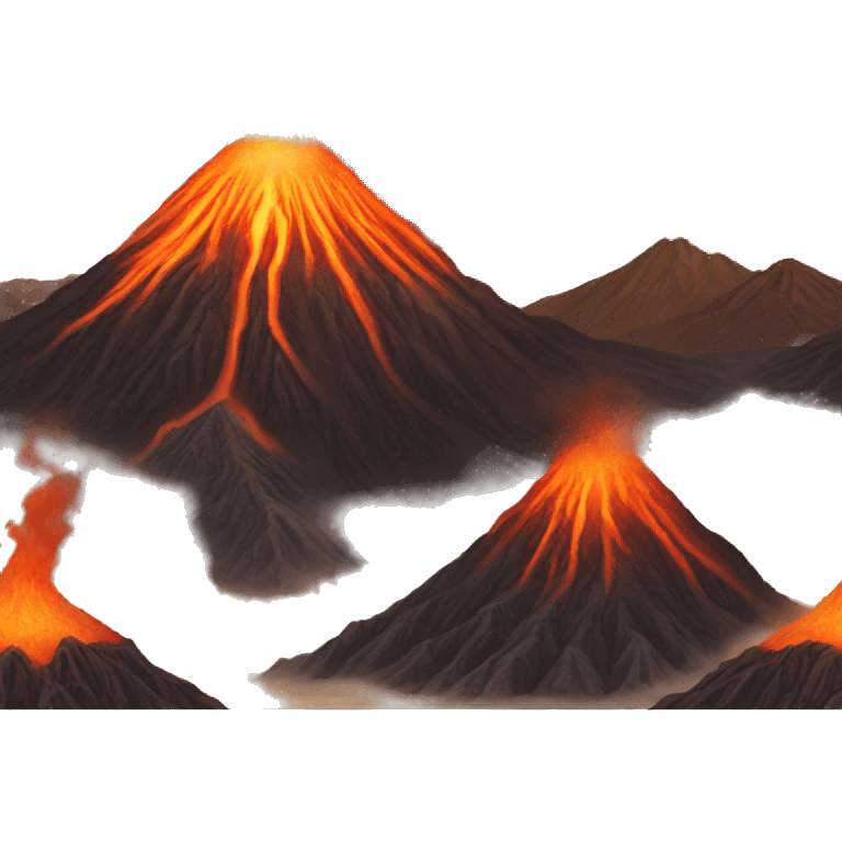 awakened volcano, ashes, fire, relief emoji