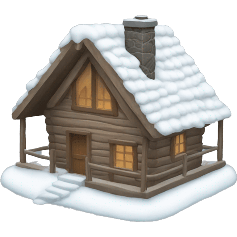 winter cabin emoji