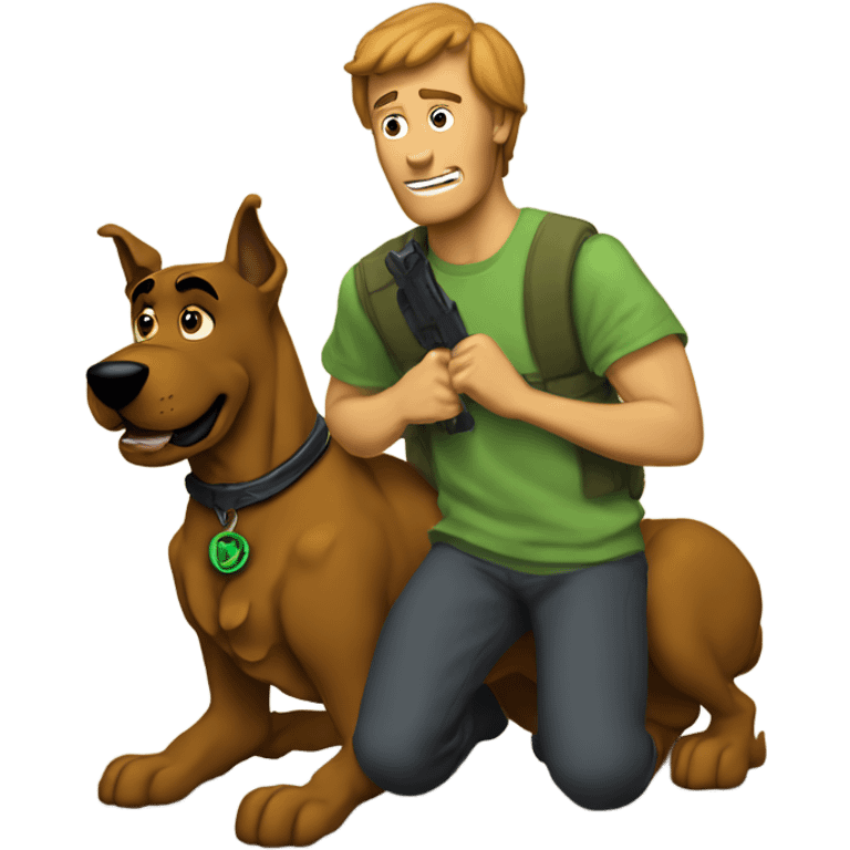 Make a tactical scooby doo and shaggy emoji