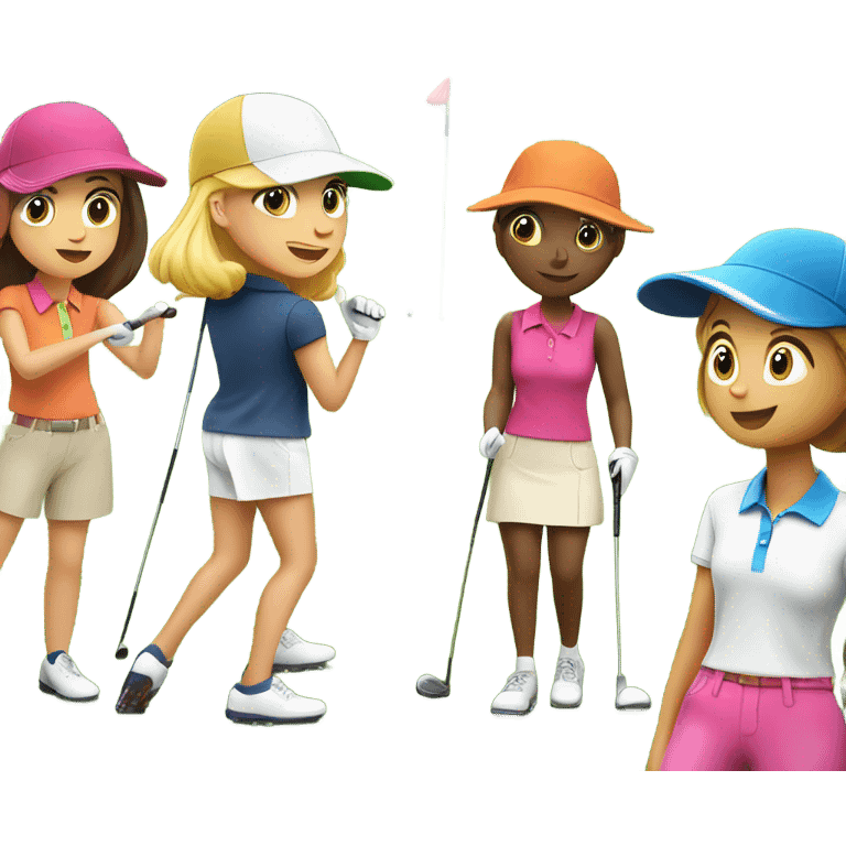 Girls playing golf emoji