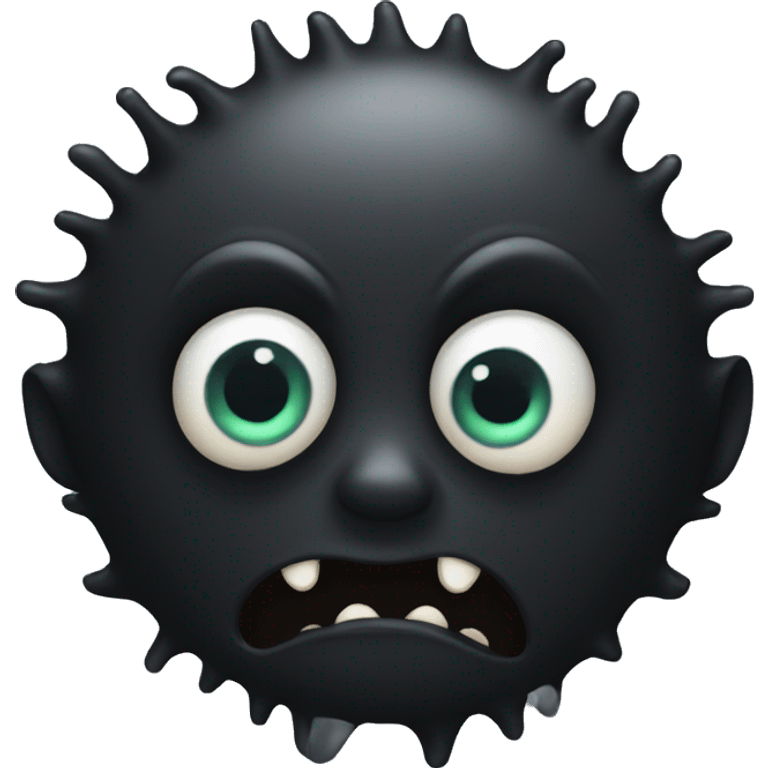 a black creature with 13 eyes emoji