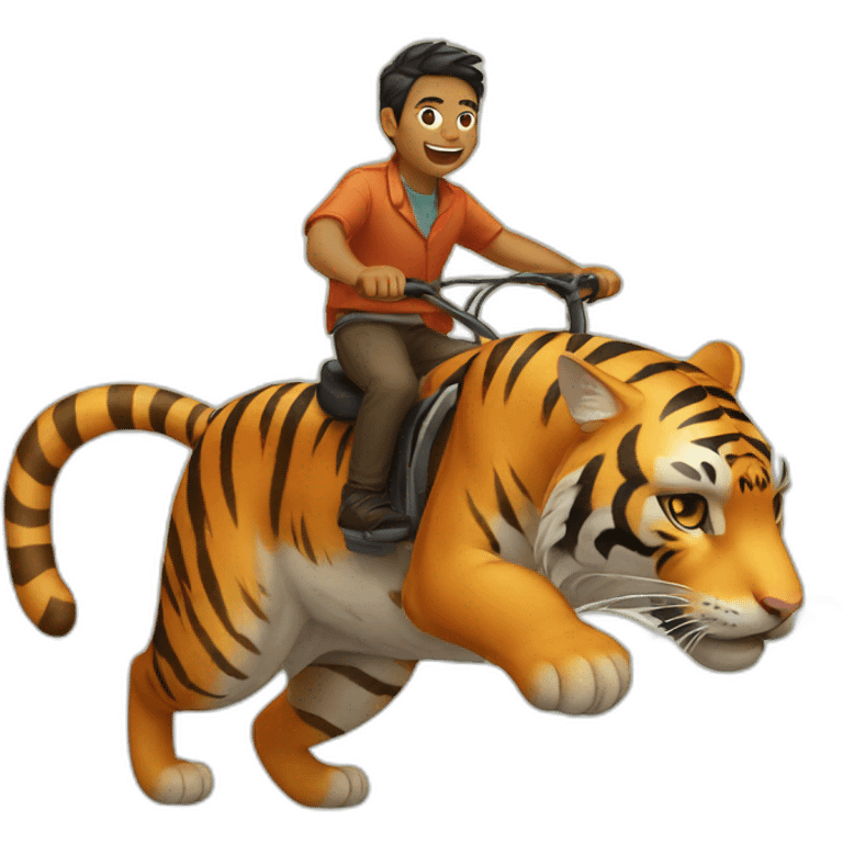 cat riding tiger emoji