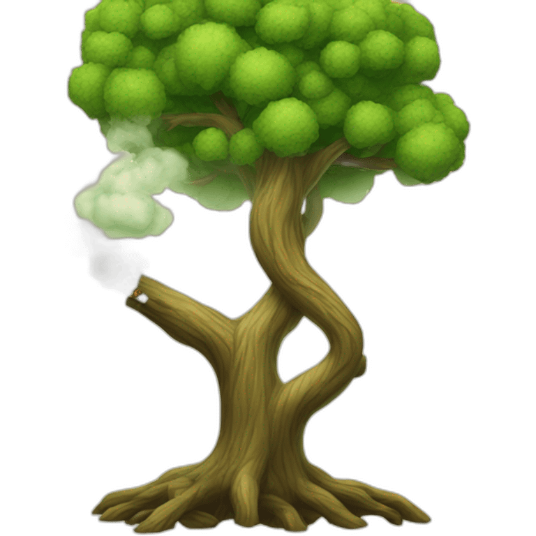 a tree smoking emoji