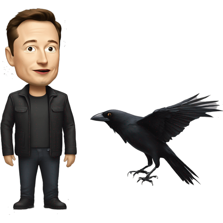 Elon musk with crow emoji