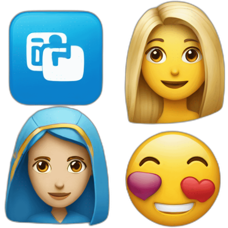 mixed of Instagram logo and LinkedIn logo emoji