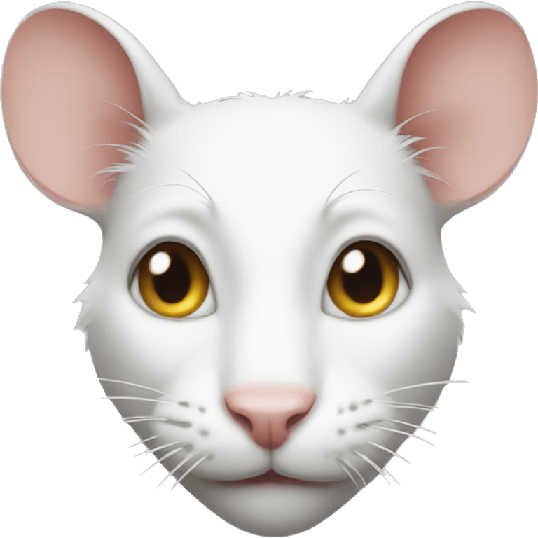 Rat wearing a white cat emoji