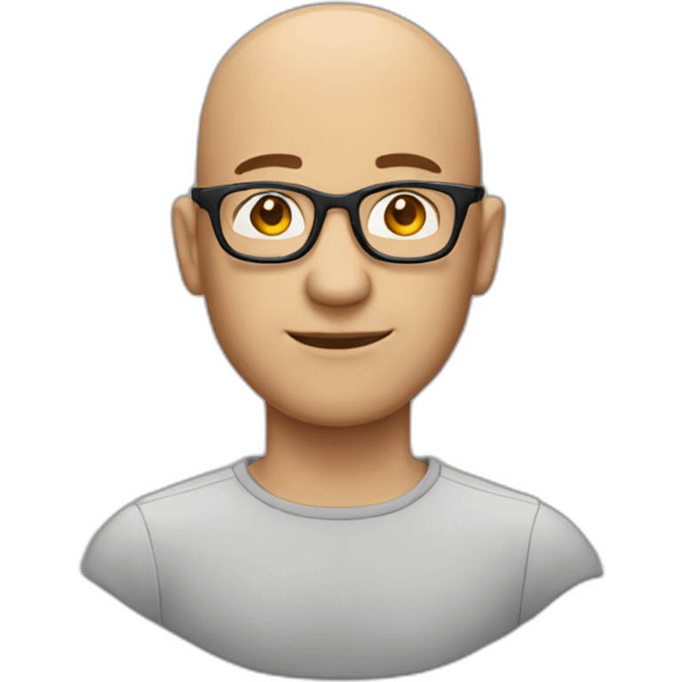 bald man with glasses emoji