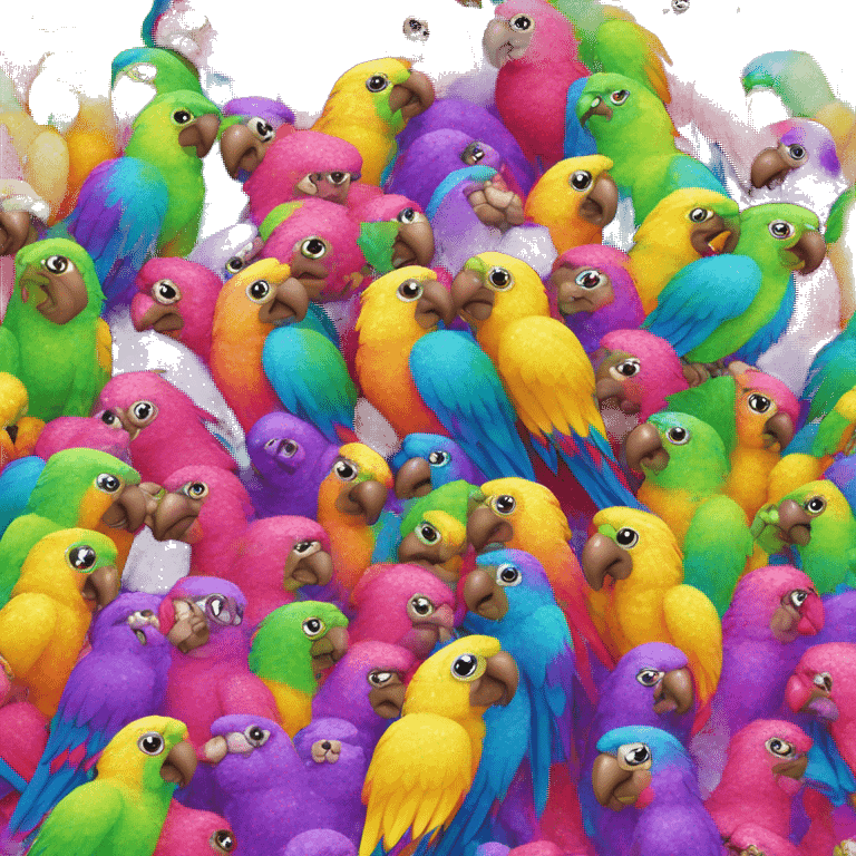 lisa frank glitter parrot  emoji