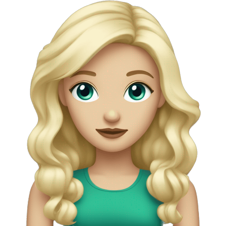 one blond young woman with blue eyes with black kitty with green eyes in her arms emoji