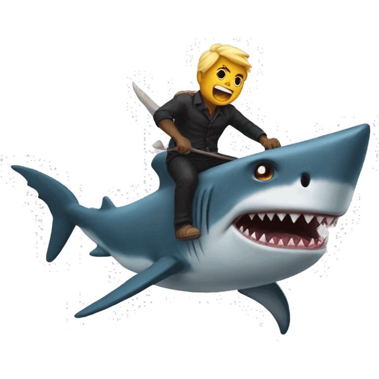 Demon riding a shark emoji