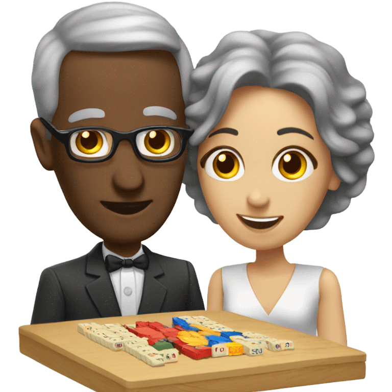 couple playing rummikub emoji