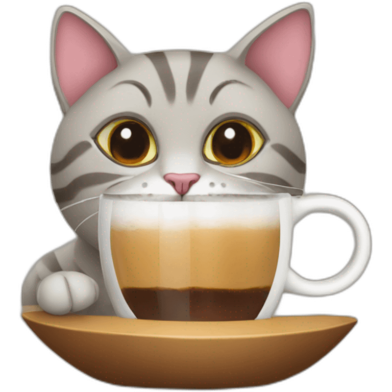 cat drink coffee emoji