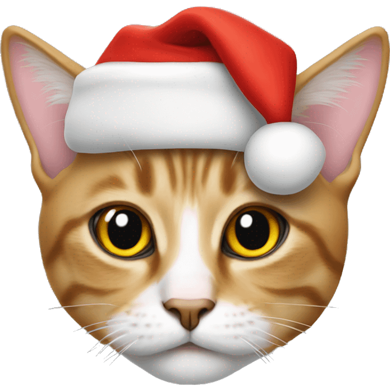 Cat wearing a santa hat emoji