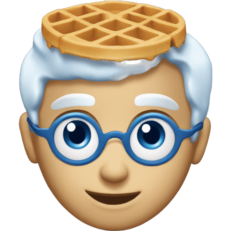 Blue breakfast waffle emoji