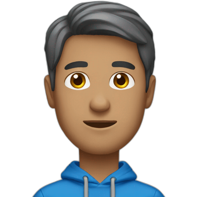 man wearing blue hoodie emoji