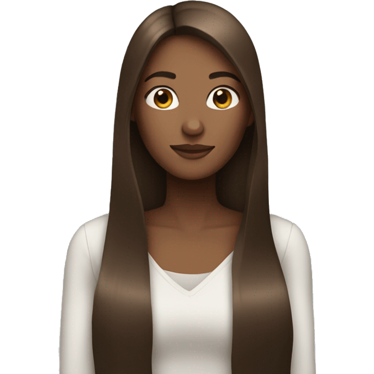 woman, long brown straight hair emoji