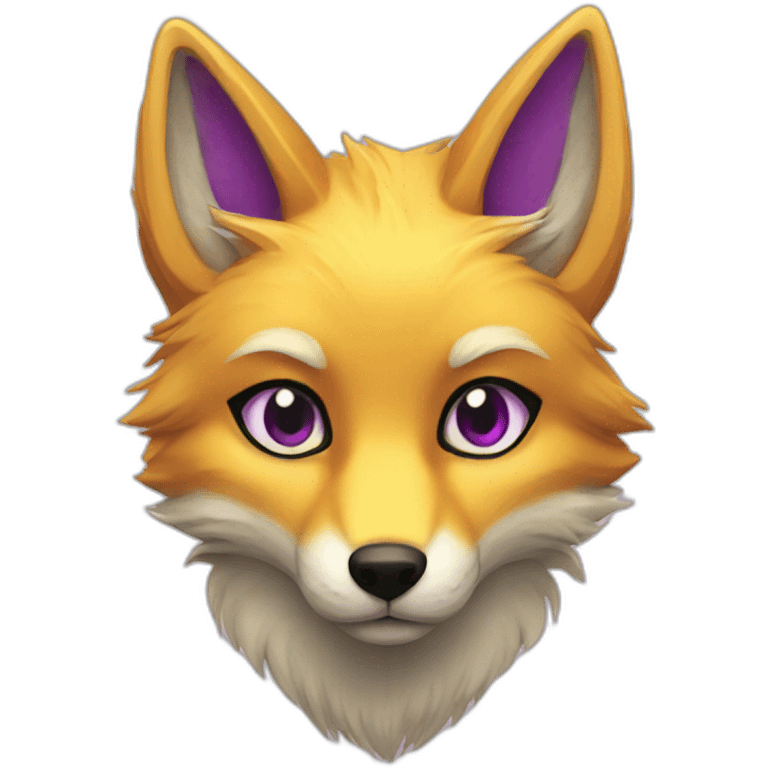 yellow purple fox furry green eyes emoji