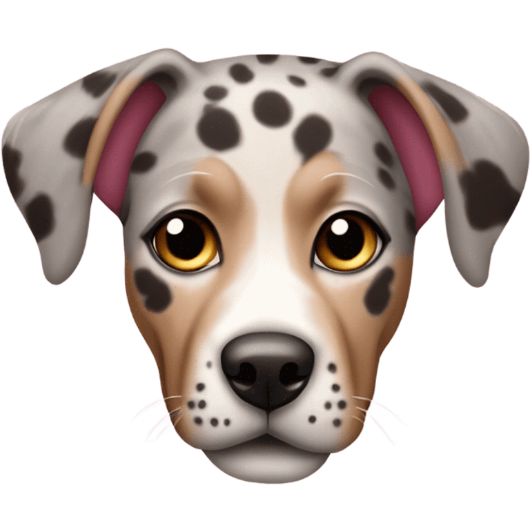 Catahoula leopard dog with pink nose  emoji